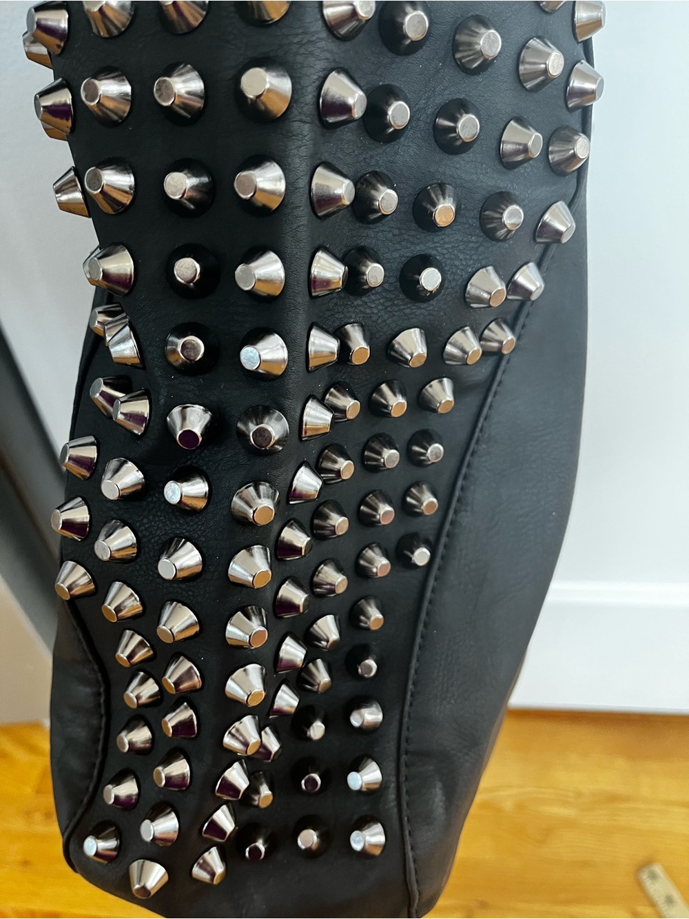 Black Studded Tote Bag - Picture 6 of 9